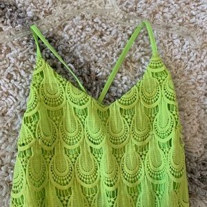 Lime Green Lace Romper
